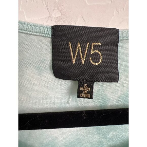 W5 Small Light Green Tie Die Ruffle Sleeve Flutter Sleeve Top Blouse Tee - Picture 3 of 5